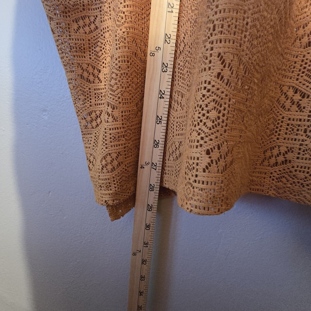 Anthropologie Akemi + Kin Bratton Lace Oversized Top Women M/L Gold Boho Cottage - Picture 7 of 10